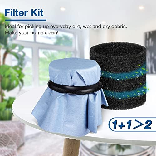 Shop-Vac 90107 Paper Disc Filter and 90585 Foam Sleeve Filter, for Most Shop-Vac Wet/Dry Vacuum Cleaners 5 Gallon and Above, Replacement Parts #9010700, 9013700,9058500, 6 Pack