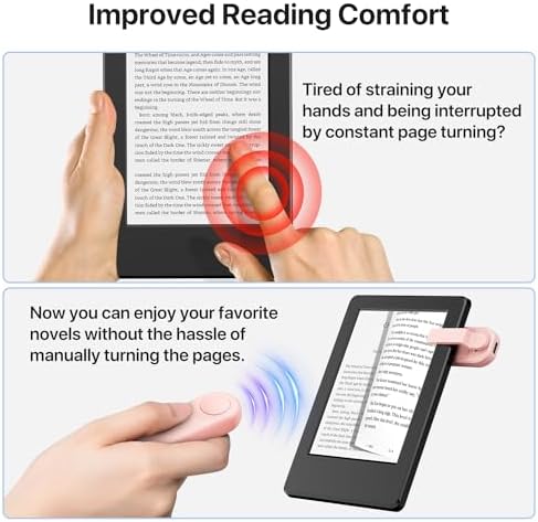 RF Remote Control Page Turner for Kindle Paperwhite Accessories Ipad Reading Kobo Surface Comics/Novels iPhone Tablets Android Taking Photos Camera Video Recording Remote Triggers(Pink)