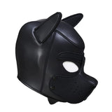 Puppy Hood Full Face Mask Animal Head Mask Costume for Halloween Party - Realistic Dog Head Masks for Dress Up Fun and Playful Costumes (Black)