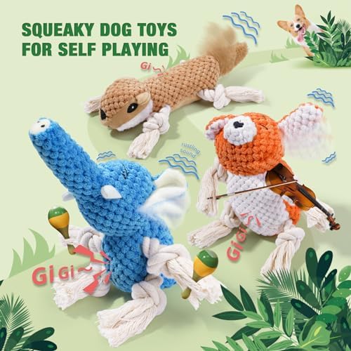 LEGEND SANDY Plush Small Dog Toys for Small Breeds, Tough Puppy Toys to Keep Them Busy, Tough Stuffed Animals Puppy Chew Toys, Squeaky Dog Toys (5 Pack Puppy Toys)