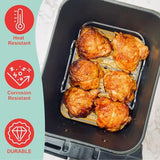 2 Packs Air Fryer Racks with 100pcs Liners for Ninja Foodi DZ401/ DZ201 and Other 8-10 QT Dual Air Fryer, Parchment Paper & Stainless Steel Toast Rack for Air Fryer 2 Basket Liners Accessories