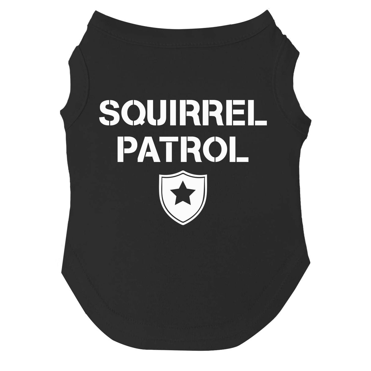 Squirrel Patrol Summer Dog Tee Shirt Sizes for Puppies, Toys, and Large Breeds (Black, 3X-Large 308)