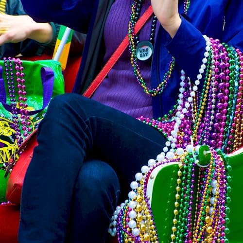 120PCS Mardi Gras Beads, 33" Beaded Necklace, Purple Gold Green Mardi Gras Accessories, Party Costume Necklaces Parade Throws Women Men Beads Bulk for Party Event Favors Supplies Decorations