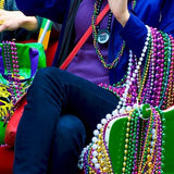 120PCS Mardi Gras Beads, 33" Beaded Necklace, Purple Gold Green Mardi Gras Accessories, Party Costume Necklaces Parade Throws Women Men Beads Bulk for Party Event Favors Supplies Decorations