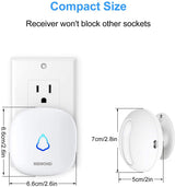 Wireless Motion Sensor Door Chime: Business Entry Doorbell Indoor Motion Detector Buzzer (500Ft Range, 32 Tunes, 5 Level Volume) Store Entrance Alert Bell Bed Alarm for Elderly Dementia Patients