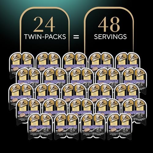 Sheba Perfect Portions Wet Cat Food Cuts in Gray Savory Mixed Grill Entree, 2.6 oz. Twin-Pack Trays (24 Count, 48 Servings)