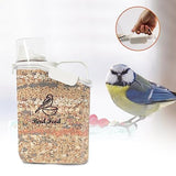 Ctomche Bird Seed Storage Container,2.8L Airtight Bird Food Container with Handle and Measuring Cup,Portable Pet Food Container for Wild Bird Sunflower Seed-BPA Free Transparent/White