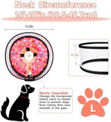 Dog Cone, Dog Surgery Collar, Inflatable Cones for Small Medium Large Dogs, Pink Doughnut Dog Recovery Collar, Does not Impede Vision