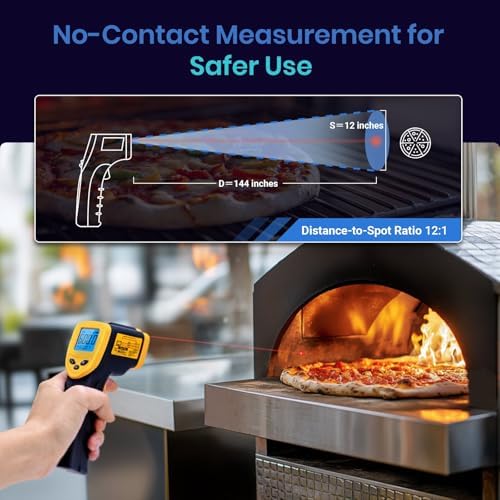 Etekcity Infrared Thermometer Temperature Gun 1080, -58°F to 1130°F for Meat Food Pizza Oven Griddle Accessories, Heat Gun for Cooking, Kitchen, Fridge, Reptile,BBQ