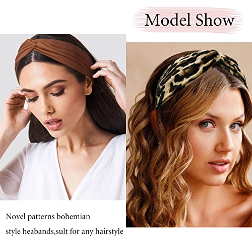 Kachanaa 8 Packs Large Wide Headbands for Women's Hair,Non Slip Soft African Bandeau Hair Bands Makeup Yoga Workout Running Sweat Hair Wraps Fashion Hair Accessories for Black Women