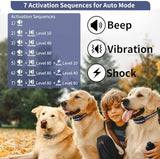 PetJoy 3 Dog Shock Collar for Large Dogs, Automatic Bark Collar with Remote, Bark and Training Collar Combo, Shock Collar with 5 Adjustable Levels of Sensitivity to Suit All Breeds of Dogs