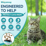 Flea Treatment for Cats, 200 Treats Flea and Tick Prevention for Cats Chewables, Natural Cat Flea and Tick Treatment Pills Daily Oral Flea Supplement, Kitten Cat Flea Treatment, Chicken Flavor
