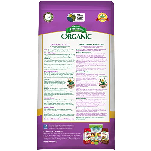 Espoma Organic Azalea-Tone 4-3-4 Natural & Organic Fertilizer and Plant Food for All Flowering Evergreen Shrubs. 4 lb. Bag. Use for Planting & Feeding to Promote Growth & Blooming - Pack of 2