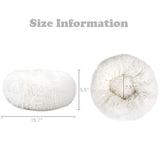 otoez Kitten Puppy Bed Extra Small XS Round Dog Cat Beds Anti Anxiety Plush Pet Calming Donut Bed with Non-Slip Waterproof Bottom, Washable (15.7", White)