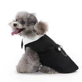 DOTEYAYP Puppy Tuxedo with Detachable Bowtie Prom Wedding Formal Wear Prince Costume for Small Dog (Large, Black)