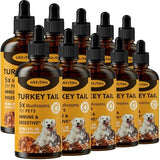 Turkey Tail Mushroom for Dogs - Faster Absorption 2000mg Turkey Tail Mushroom for Immune & Digestive, Joint, Energy, 5X Mushrooms for Pet Drop with Turmeric & Probiotic - Vet Formulated 900ML