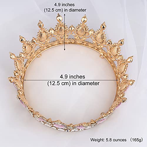 COCIDE Gold Crown for Women Crystal Wedding Tiara and Crowns for Girls Rhinestones Queen Headband Princess Hair Accessories for Big Kids Party Bridal Birthday Prom Costume Cosplay Baroque Accessory Vintage Style