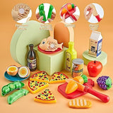 Pretend Play Accessories - 52pc Kids Kitchen Playset with Play Food, Stainless Steel Cookware, Toys Pots and Pans, Toddler Kitchen Set with Cuttable Toy Food - Boys and Girls Gift