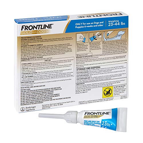 FRONTLINE Gold Flea & Tick Treatment for Medium Dogs Up to 23 to 44 lbs., Pack of 3