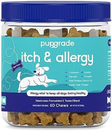 PupGrade Itch & Allergy Chew Supplement for Dogs Improved Immune Support & Seasonal Allergies with Alaskan Salmon Fish Oil - Helps with Anti-Itch - 60 Soft Chews