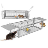 KOCASO Humane Rat Trap, Large 2-Door Mouse Trap That Work for Indoor Home and Outdoor, Catch and Release Live Animal Trap Cage for Squirrel Mice Gopher Vole Chipmunk Raccoon Rodent Rabbit Groundhog