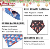 ADOGGYGO Christmas Dog Bandanas 2 Pack, Reversible Triangle Santa Snowman Dog Xmas Scarf, Adjustable Fit Christmas Bandanas Medium Large Dogs Pets (Large, Christmas)