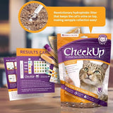 CheckUp at Home Wellness Test Kit for Cats | 2lb Hydrophobic Litter for Urine Collection, 2 Test Strips for the detection of the 4 most common health Indicators - pH, Protein , Glucose, Blood in urine