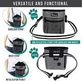 PetAmi Dog Treat Pouch, Pet Treat Pouch for Training, Dog Walking Bag Holder for Kibbles, Pet Food Toy, Dog Trainer Essentials Supplies, Poop Bag Dispenser, 3 Ways to Wear (Black Stripes)