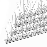 BUGG OFF - Bird & Rodent Spikes, Unique Spike Pattern effecitviely deteres Pesky Pigeons, Squirrels, Raccoons. Installs on Fences, Gates, Roofs, Walls and More! (12 Feet, Stainless Steel)