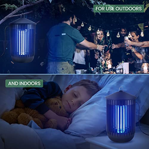 Bug Zapper Outdoor, Electric Mosquito Zapper Indoor, Fly Trap, Fly Zapper, Mosquito Killer, 20W UV Bulb Lamp, Waterproof Insect Repellent Catcher for Camping, Garden, Patio, Home, Kitchen, Backyard