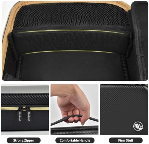 Boobowl Barber Accessories Bag for Clippers and Supplies, Mens Hair Trimmers Box, Portable Clipper Storage Holder for Hair Cutting, Guard Grooming Kit and Barbers Supplies (Bag Only)-Dark Black