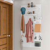 Pegboard Combination Kit,Pegboard Wall Organizer, Peg board Wall Mounted ,Pegboard for Wall, 25.2" x 25.2" White Pegboard 20 Accessories for Organize Home, Office, And Gaming Setup