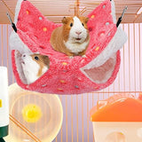 BOAO 2 Pcs Guinea Pig Rat Hammock Guinea Pig Hamster Ferret Hanging Hammock Accessories for Small Animals Chinchilla Parrot Sugar Glider Ferret Squirrel(Rose Color, Blue, Dot Pattern)