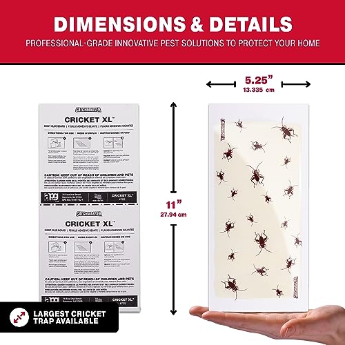 CATCHMASTER Cricket XL Giant Glue Boards 6Pk,Cricket Traps Indoor w/Adhesive Design,Pest Con