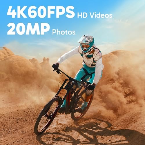 AKASO Brave 8 Lite Waterproof Action Camera with 4K60 Ultra HD Video, 20MP Photos, HDR, Touch Screen, SuperSmooth Stabilization, 8X Slow Motion, Zoom, Super Wide Angle, Remote Control and Accessories