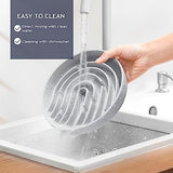 Coomazy Large Silicone Slow Feeder Dog Bowls, Interactive Puzzle Toy for Pets Food Training, Keeps Dogs Busy, Prevents Puppy Overeating (Smoke Gray, Large: 3.2Cup)