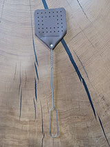 Hope Woodworking Leather Fly Swatter Set (1 Pack) – 17” Amish-Made Fly Swat w/Real Leather Paddle – Fly Swatters Multi Pack w/Metal Handle – Bug Swatter, Mosquito Swatter, Wasp Swatter (Chocolate)