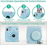 Fujifilm Instax Mini 11 Camera with Fujifilm Instant Mini Film (60 Sheets) Bundle with Deals Number One Accessories Including Carrying Case, Selfie Lens, Photo Album, Stickers (Sky Blue)