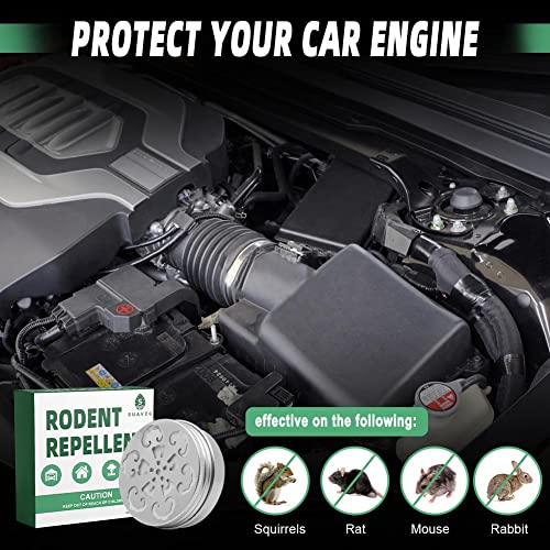 SUAVEC Rodent Repellent for Car Engines, Mouse Repellent for Car, RV Mice Repellent, Under Hood Rat Deterrent, Peppermint Oil to Repel Mice and Rats, Rodent Repellant for House, Engine Rodent Away-2P