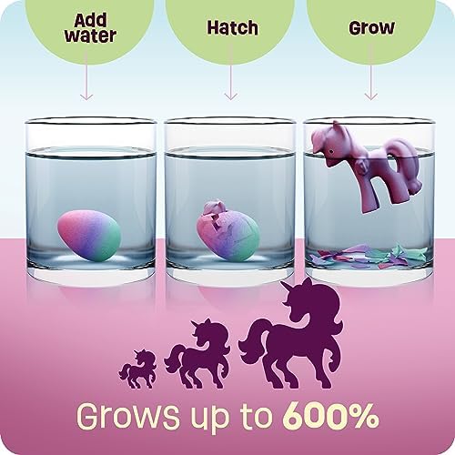 Dan&Darci Unicorn Hatching Surprise Eggs for Kids - 6 Pack - Grows 600% - Unicorn Toys for Girls & Boys Age 3-8 - Birthday Gift Ideas and Party Favors for 3+ Year Old Girl - Gifts for Ages 3 4 5 6 7 8