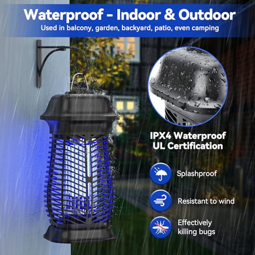 Bug Zapper Outdoor, Mosquito Trap for Indoors with Powerful 20W Bulb, Waterproof Fly Zapper, Electric Mosquito Killer for Home, Backyard, Patio (20, Volts)