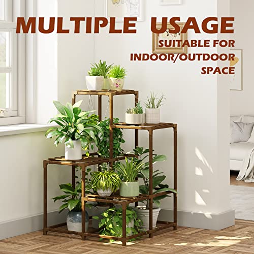 Bamworld 4-Tier Indoor Outdoor Plant Stand Holder for Patio Balcony Garden