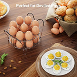 GSlife Egg Steamer Rack - Stackable Instant Pot Egg Rack with Heat Resistant Silicon Handles, Cook 18 Eggs, Stainless Steel Egg Steaming Rack for 6, 8 Qt Pressure Cooker Accessories, Kitchen Steam Rack, 2 Pack