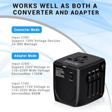 Travel Converter Adapter Voltage Converter That Steps Down 220 Volts to 110 Volts for use in Over 200 Countries,Including The U.S., U.K., Europe, and Australia