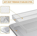 Stainless Steel Baking Tray Pan and Air Fryer Basket Compatible with Cuisinart Airfryer TOA-060 and TOA-065 Deep Fryer Parts & Accessories (with Cuisinart Airfryer models TOA-060 and TOA-065)