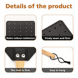 SAMEBUTECO Leather Fly Swatter Black Effective Insects Catcher with Heavy-Duty Design and Bench Wood Handle - 19.7" Length