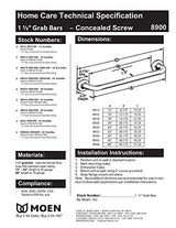 Moen Polished Stainless Bathroom Safety 24-Inch Shower Grab Bar with Concealed Screws for Handicapped or Elderly, R8924