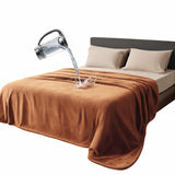 Bedding Aid Waterproof Blanket for Bed, Couch, Kids & Pets Protection – Splash-Proof, Spill-Proof, Leakproof Flannel Blanket Reversible Design (Velvet Brown & Twilight Blue, 60x80)