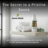Sauna Shield Sauna Wood Oil - 1 Liter (33.8 fl oz) - 100% Pharma-Grade Paraffin Oil | Protects & Nourishes Sauna Wood | Solvent-Free, Unscented, Covers 150+ Sq Ft | for Traditional & Infrared Saunas