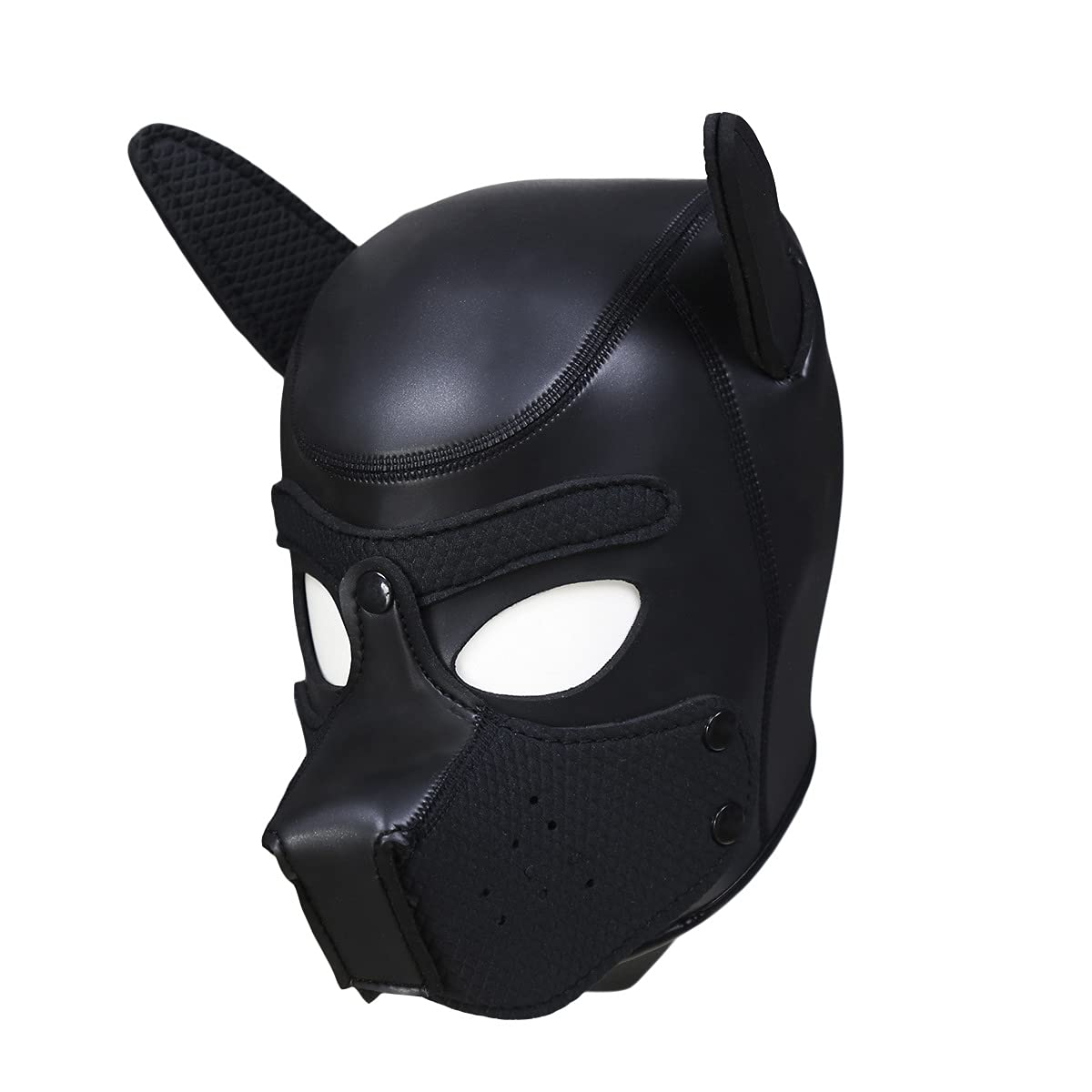 Neoprene Puppy Hood Camo Full Face Mask Cosplay Costume Dog Head Masks (Black)